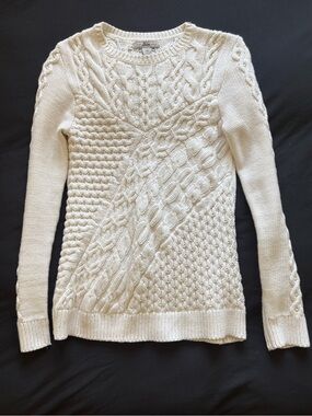 Bass Women’s White Cable Knit Sweater Size XS